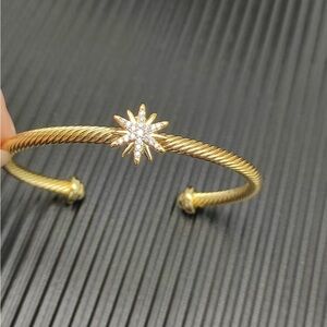 David Yurman Gold Starburst Bangle Bracelet